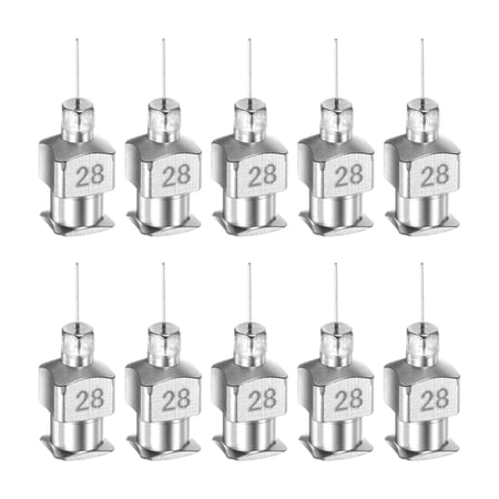 Uxcell 10Pack 28G Stainless Steel Dispensing Needles, 1/4" Glue Needle Tube Blunt Tip