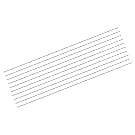 Uxcell 10Pack 304 Stainless Steel Rods, 1mm x 407mm Metal Solid Shaft Round Rod Lathe Bar Stock for Model Plane Cars Ship DIY Craft Metal Working