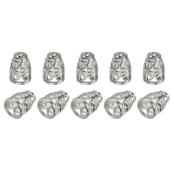 Uxcell 10Pack 4.5mm Metal Bell Stopper Conical Cord Ends Lock Fastener Stopper, Silver