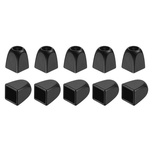 Uxcell 10Pack 4mm Metal Bell Stopper Square Cord Ends Lock Rope Fastener, Black