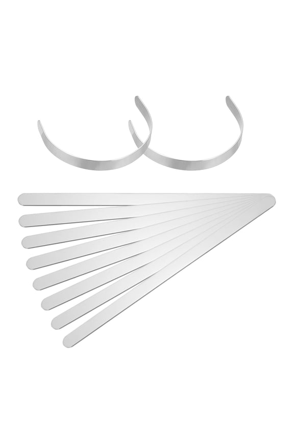 10Pack Bracelet Blanks, 3/8 x 6" Stainless Steel Cuff Bangle Blanks(Silver 1mm T)