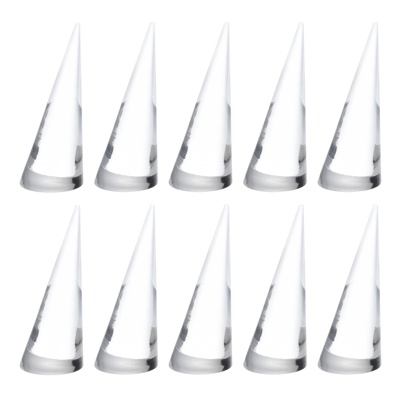 Clear Acrylic Cone-Shaped Ring Display Holder Set for Countertops