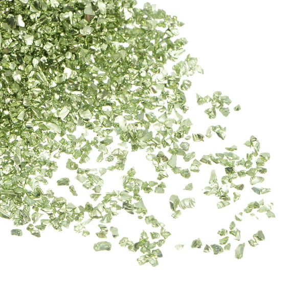 Uxcell 10Pack Crushed Glass Chips 100g 1.5x2mm Irregular Metallic Glass Champagne Gold