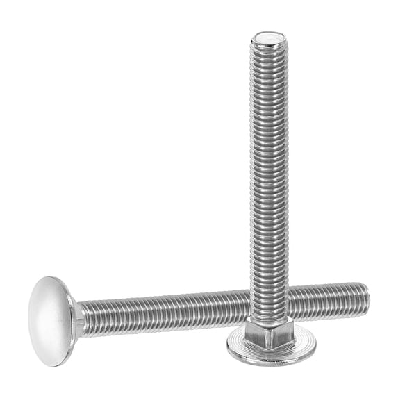 Uxcell 10Pack M10 x 90mm Stainless Steel Carriage Bolts Round Head Square Neck, Silver