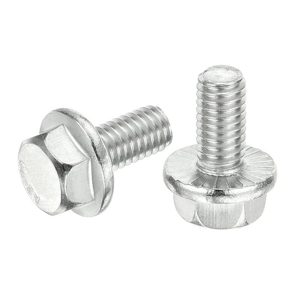 Uxcell 10Pack M6 x 12mm Hex Serrated Flange Bolts Screws 304 Stainless Steel