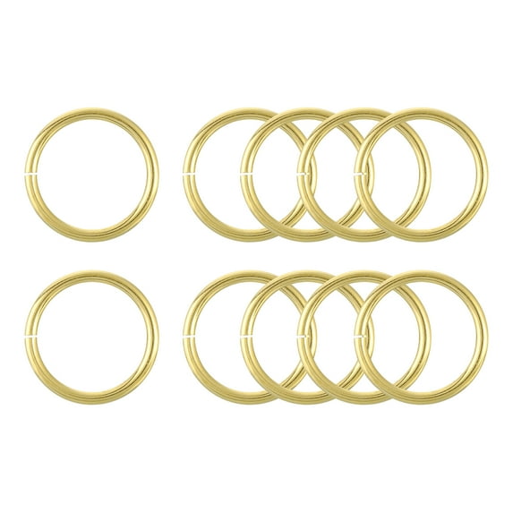 Uxcell 10Pack Open Jump Rings, 30mm/1.18" OD Brass Jump Ring Connectors 3mm Thick O Rings for Jewelry Making Keychain