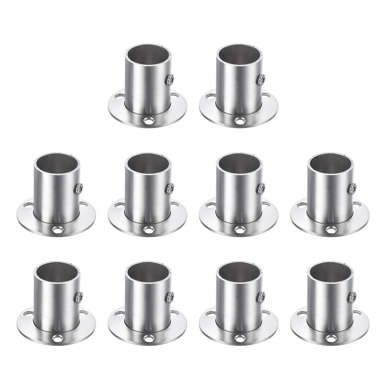 Uxcell 10Pack Stainless Steel Closet Rod Flange Holder, 1 Inch Dia