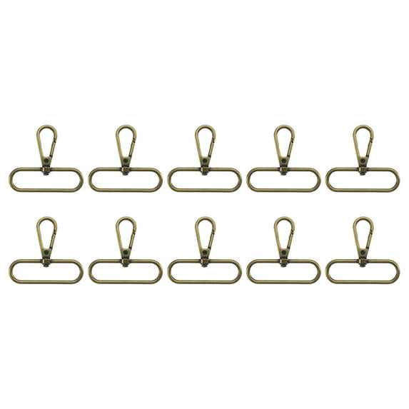 Uxcell 10 pack Swivel Clasps, 2" Oval Ring Lobster Clasp Claw Push Gate Snap Hook, Brass
