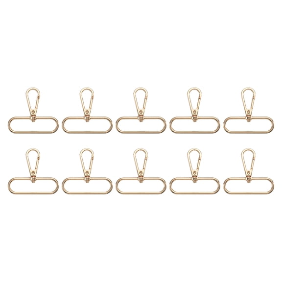 Uxcell 10 pack Swivel Clasps, 2" Oval Ring Lobster Clasp Claw Push Gate Snap Hook, Gold