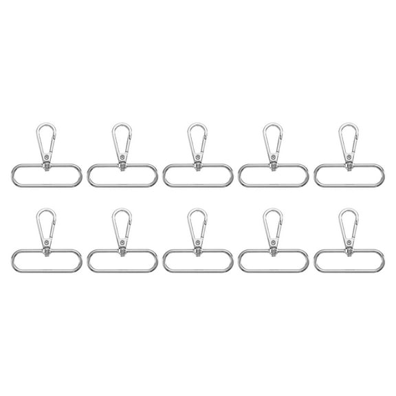 Uxcell 10Pack Swivel Clasps, 2" Oval Ring Lobster Clasp Claw Push Gate Snap Hook, Silver