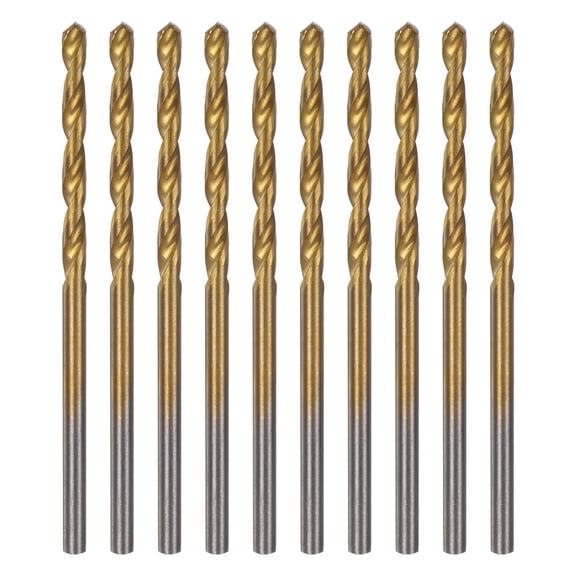 Uxcell 10Packs Brad Point Drill Bit 2.5mm(3/32") Dia HSS4241 Twist Drill Golden