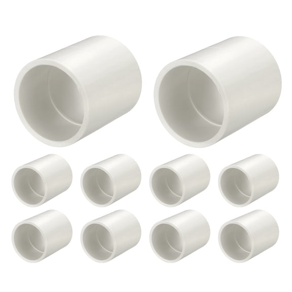 Uxcell 10Pcs 1 1/2" Pipe Coupling Fitting, SCH40 (Socket x Socket) Furniture Grade Slip Socket Connectors, Straight Pressure Pipe Fittings for Home Use, Irrigation, Industrial