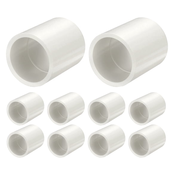 Uxcell 10Pcs 1 1/4" Pipe Coupling Fitting, SCH40 (Socket x Socket) Furniture Grade Slip Socket Connectors, Straight Pressure Pipe Fittings for Home Use, Irrigation, Industrial
