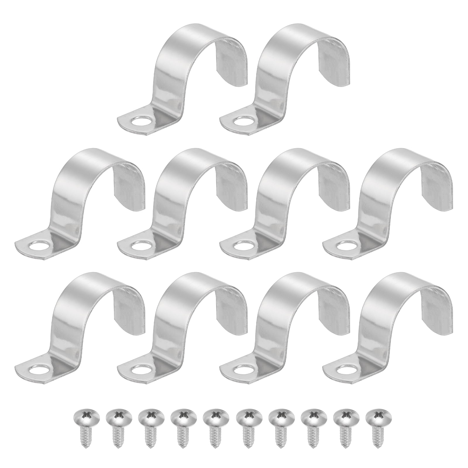 Uxcell 10Pcs 1-1/4" Pipe Strap, 1 Hole Pipe Clamp 304 Stainless Steel ...