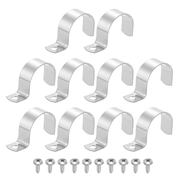 Uxcell 10Pcs 1.6" Pipe Strap, 1 Hole Pipe Clamp 304 Stainless Steel ...