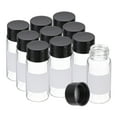 thumbnail image 1 of Uxcell 10Pcs 10ml Small Clear Glass Vials with Black Screw Cap, Borosilicate Glass Sample Bottles with Label, 1 of 6