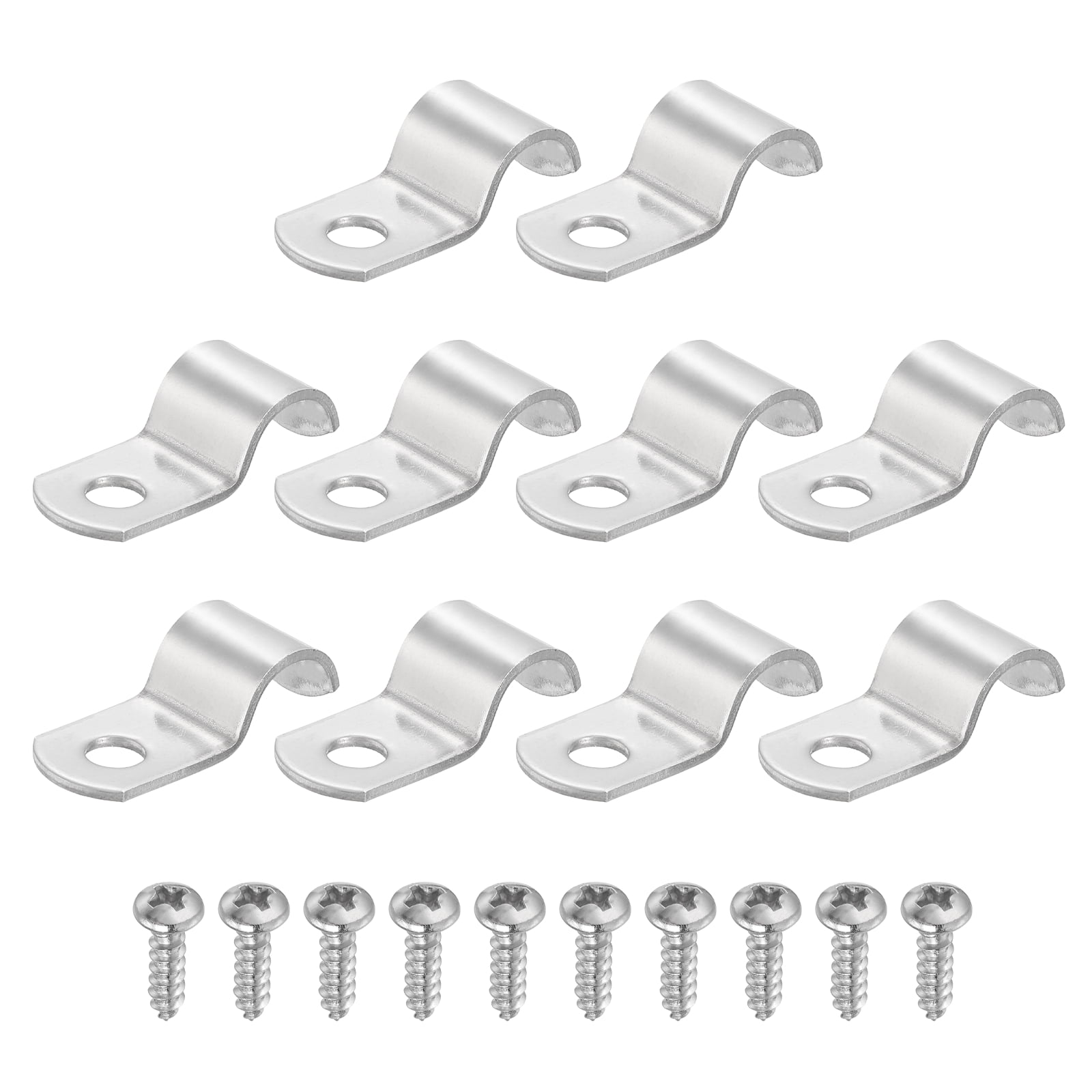 Uxcell 10Pcs 2/5" Pipe Strap, 1 Hole Pipe Clamp 304 Stainless Steel ...