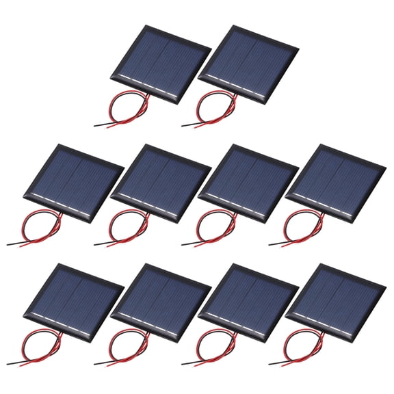 Uxcell 10Pcs 2.5V 0.25W 100.0mA Mini Solar Panels, Small Polycrystalline Solar Cell Panel with Cable for DIY Electric Toy Materials Kits Charger
