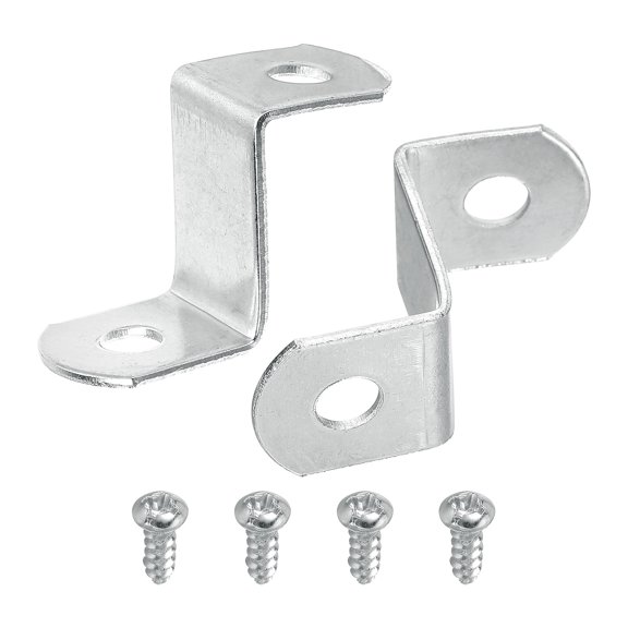 Uxcell 10Pcs 3/4" Offset Canvas Clips, Picture Framing Mirror Clip with 2 Hole, Silver