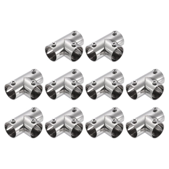Uxcell 10Pcs 3-Way Tee Pipe Fitting, Fit 3/4 Inch OD Pipe Stainless Steel Structural Joint Pipe Connector Chain Link Fence Clamp for Fence Railing Handrail DIY