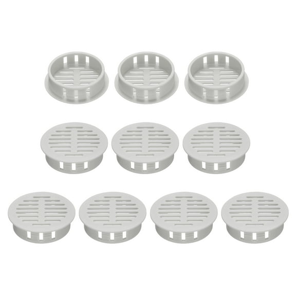 Uxcell 10Pcs 35mm/1.4in Air Vents Round Soffit Vents, Light Grey Soffit Vent Cover for Bathroom