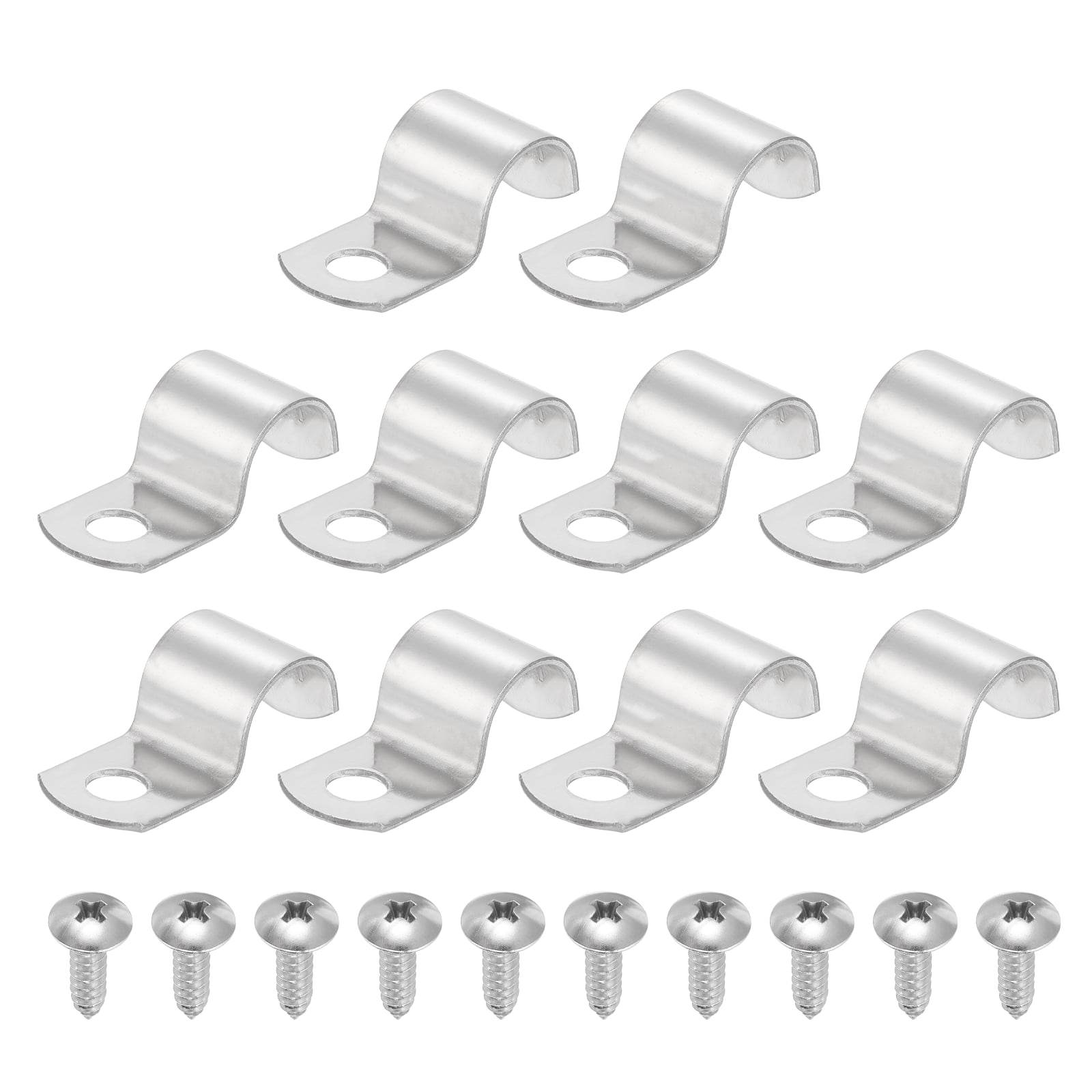 Uxcell 10Pcs 5/8" Pipe Strap, 1 Hole Pipe Clamp 304 Stainless Steel ...