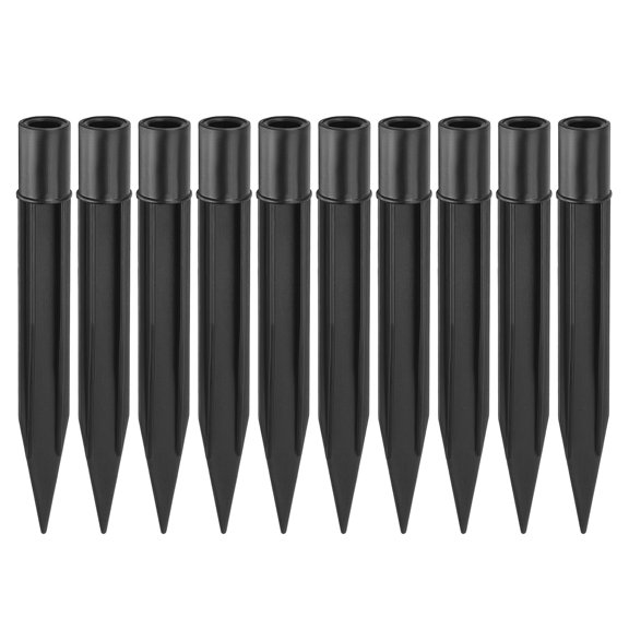 Uxcell 10Pcs 6.2" Solar Light Spikes (Head Mounting Dia 0.39"), Black, ABS Plastic Reinforced Ground Stakes Replacement Stakes for Outdoor Solar Lights Garden Torch Pathway Landscape Lamps