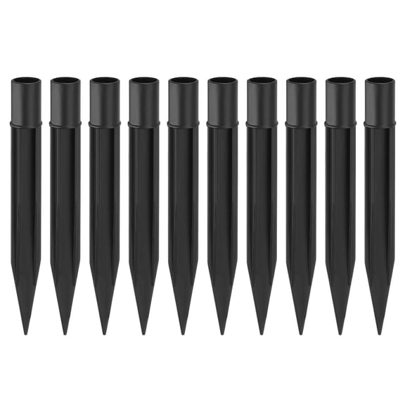 Uxcell 10Pcs 6.2" Solar Light Spikes (Head Mounting Dia 0.55"), Black, ABS Plastic Reinforced Ground Stakes Replacement Stakes for Outdoor Solar Lights Garden Torch Pathway Landscape Lamps