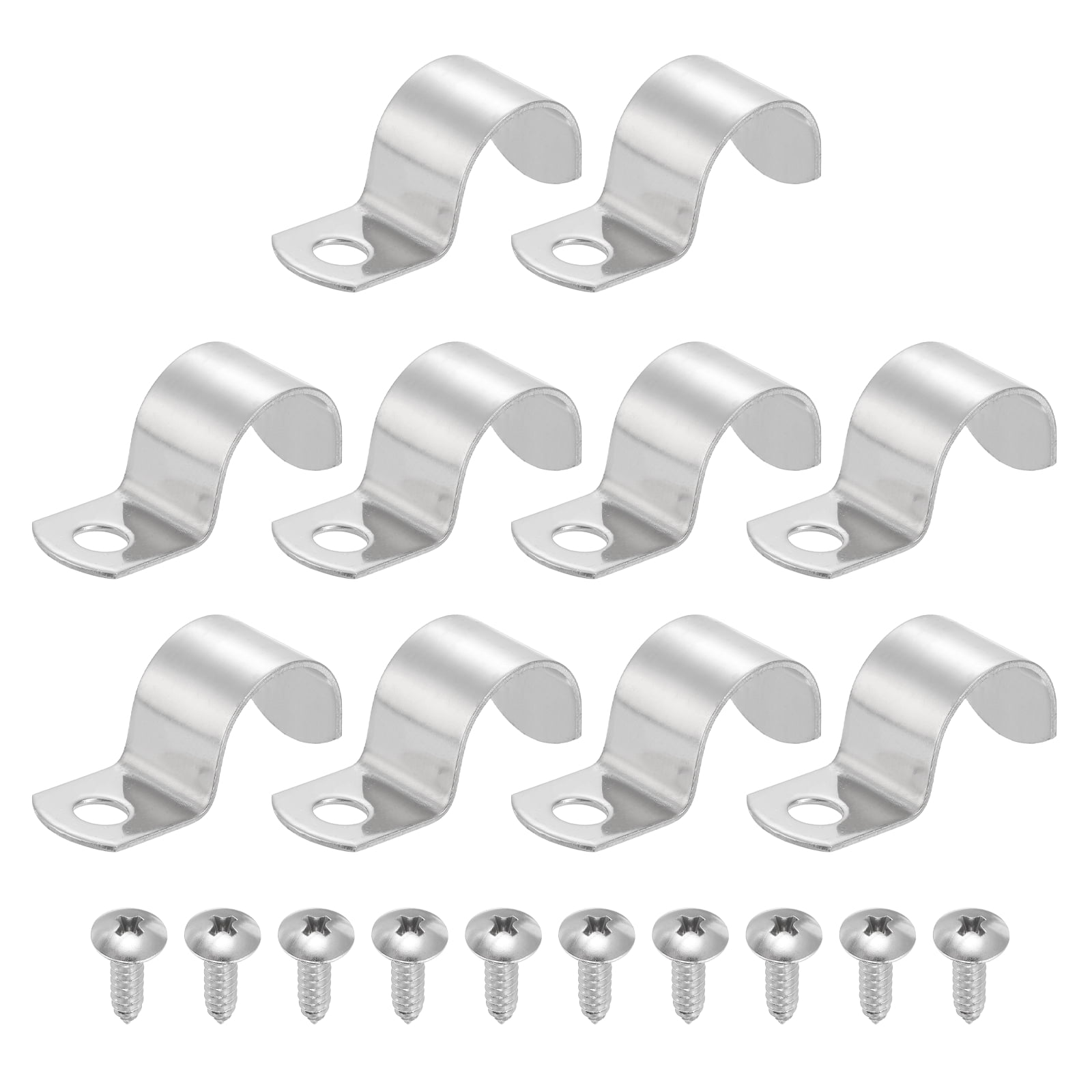 Uxcell 10Pcs 7/8" Pipe Strap, 1 Hole Pipe Clamp 304 Stainless Steel ...