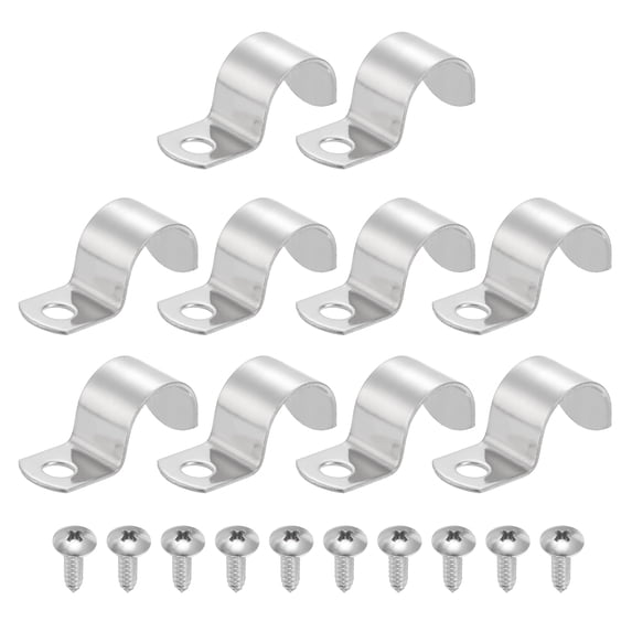 Uxcell 10Pcs 7/8" Pipe Strap, 1 Hole Pipe Clamp 304 Stainless Steel ...
