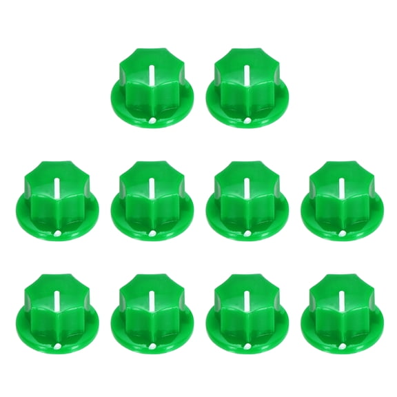 Uxcell 10Pcs ABS and Copper Potentiometer Knobs 1/4" Volume Tone Control Top Hat Knob for Guitar Instruments Audio Mixer Amplifier Green