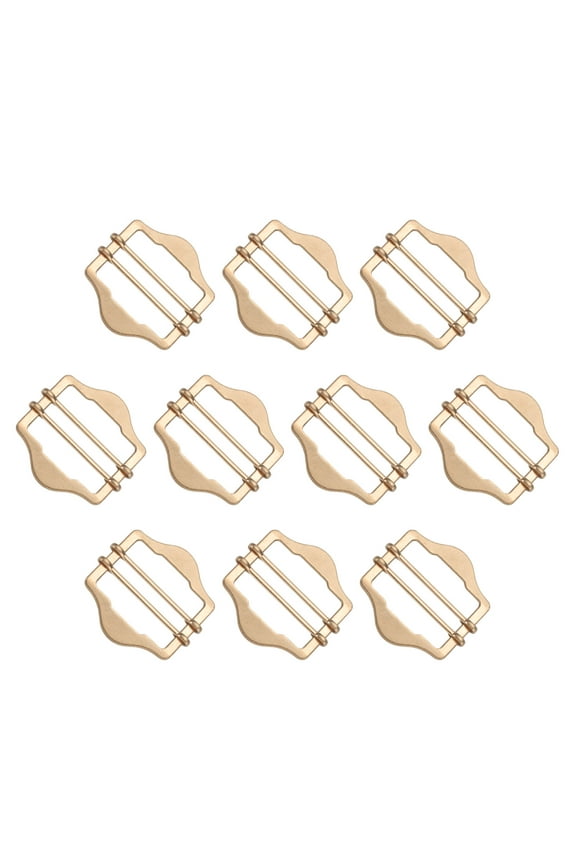 10Pcs Adjustable Slide Buckle, 1-3/8"(35mm) Metal Strap Buckle for Suit Vest Purse Bag Hardware Making Supplies Backpack Replacement Keeper, Light Gold