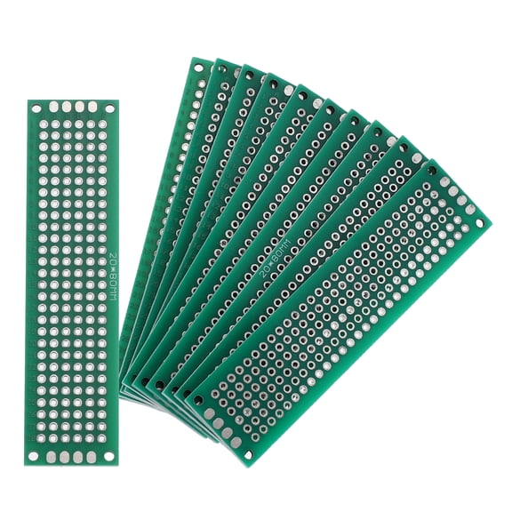 Uxcell 10Pcs Breadboard Solderable 80mm x 20mm Green Circuit PCB Board Double Sided Tin-Plated PCB Prototype Board for Electronics Prototyping, DIY Circuits Projects