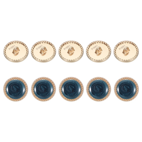 Uxcell 10Pcs Buttons for Clothes, 0.8 Inch Vintage Round Buttons for Sewing Crafts Decoration, Dark Blue