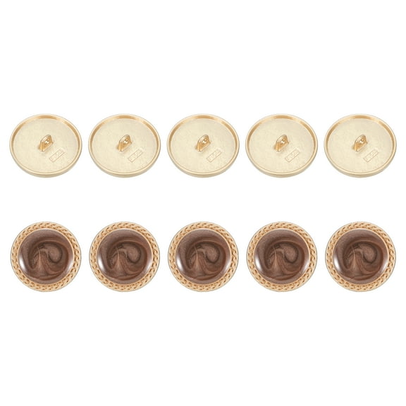 Uxcell 10Pcs Buttons for Clothes, 1 Inch Vintage Round Buttons for Sewing Crafts Decoration, Coffee