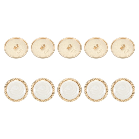 Uxcell 10Pcs Buttons for Clothes, 1 Inch Vintage Round Buttons for Sewing Crafts Decoration, White
