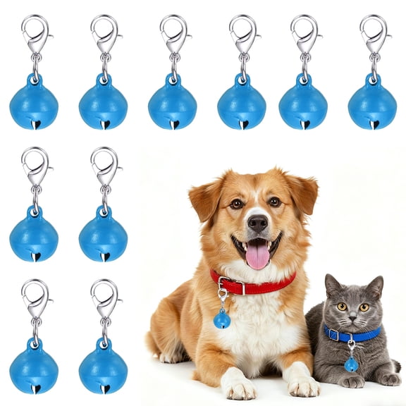 Uxcell 10Pcs Cat Bells, Small Matte Pets Copper Bells Collars Charm with Lobster Buckle Loud Crisp Sound Anti-Lost Pendant Accessories(14mm, Red) for Cat Dog DIY Crafts/Christmas Decor