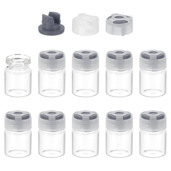 Uxcell 10Pcs Clear Glass Sample Vials, Small Liquid Bottles Gray 3ml