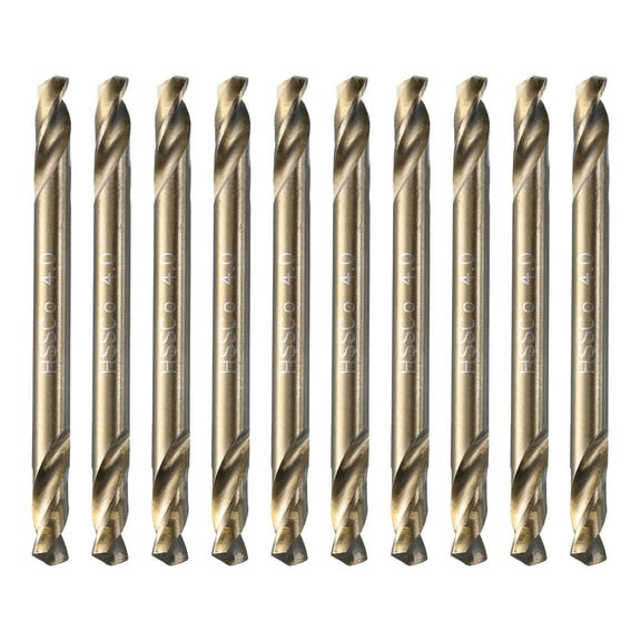 Uxcell 10Pcs Cobalt Drill Bits Double Ended 4mm/0.157" M35 High Speed Steel Twist Drill Bit Stubby Body