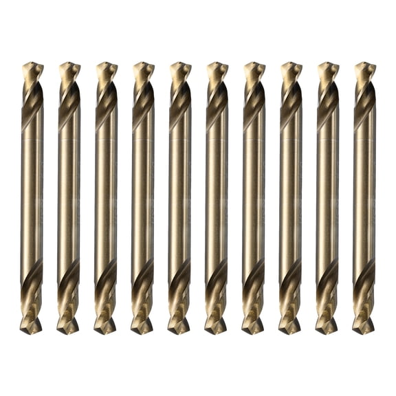 Uxcell 10Pcs Cobalt Drill Bits Double Ended 5mm/0.196" M35 High Speed Steel Twist Drill Bit Stubby Body