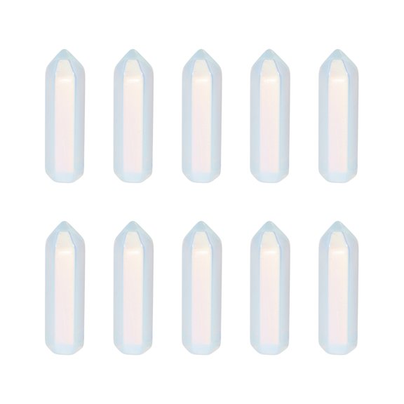 Uxcell 10Pcs Crystals Wands, Moonstone Natural Hexagonal Crystal for Chakra Meditation Wire Wrapping Home Decor Bulk Rough Stone Collection, 33 x 8mm