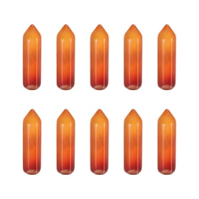 Uxcell 10Pcs Wands Red Agate Natural Hexagonal Crystal for Chakra Meditation Wire Wrapping Home Decor Rough 33x8mm
