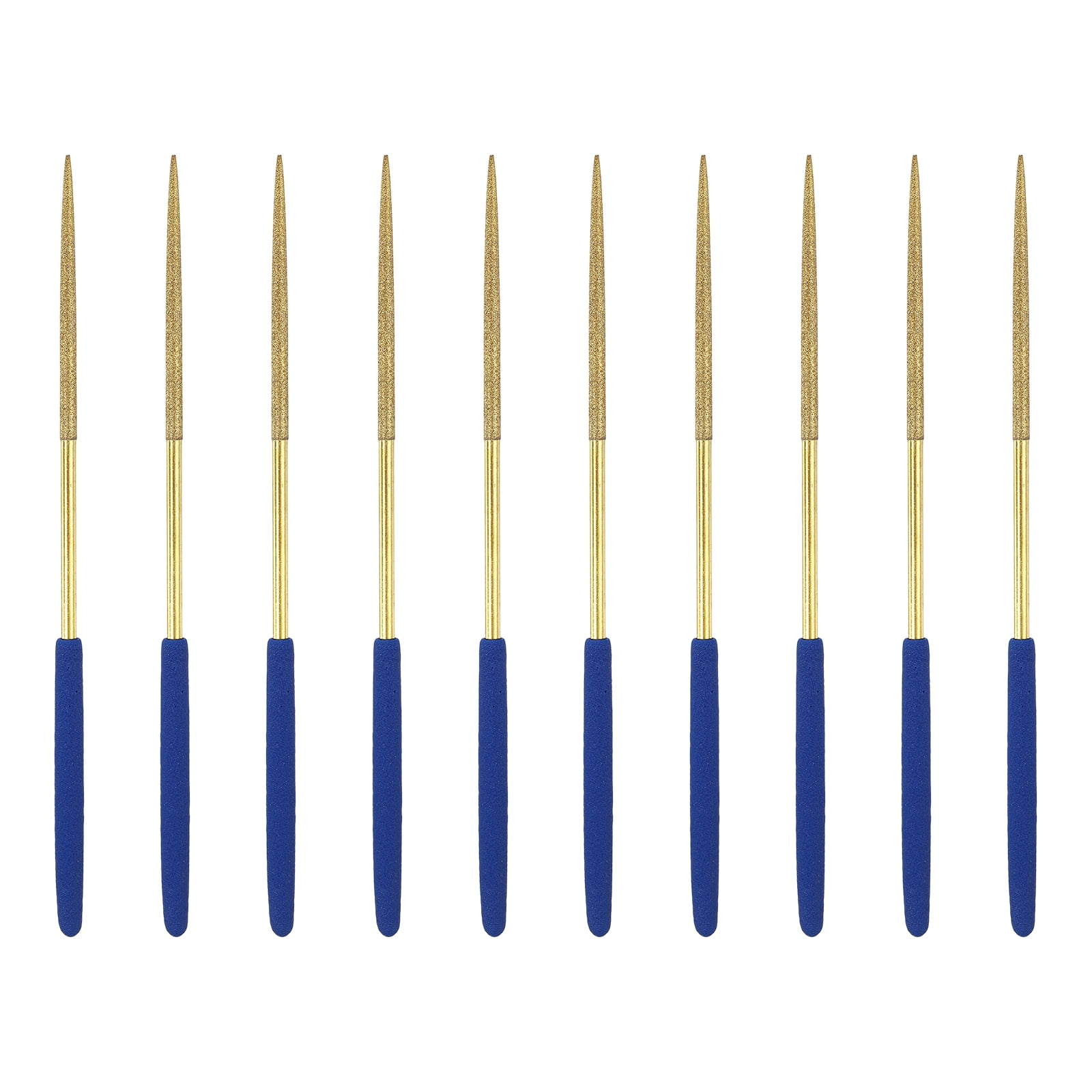Uxcell 10Pcs Diamond File 3 x 140mm 120 Grit Diamond Needle Gold Files ...
