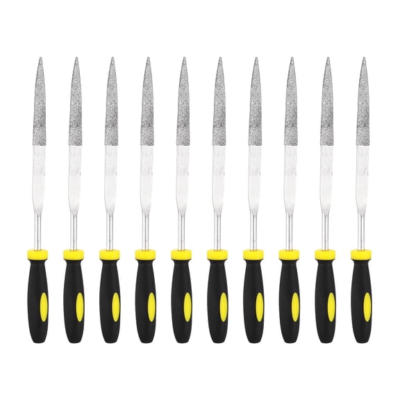 Uxcell 10Pcs Diamond File 4 x 160mm 120 Grit Diamond Needle Narrow Flat Files for Metal Glass Wood Stone Grinding Polishing Engraving