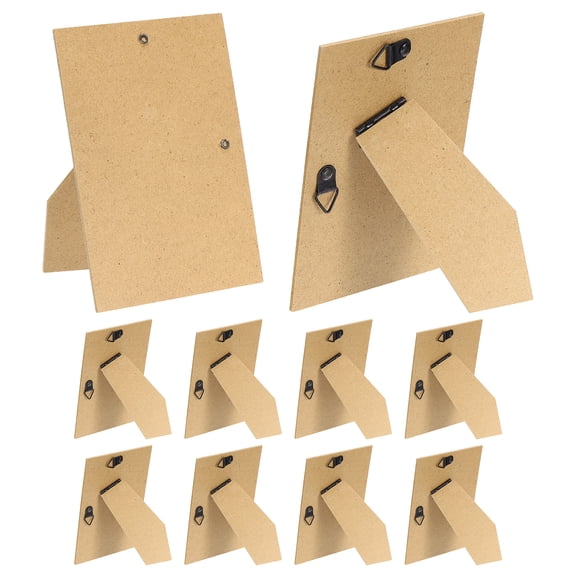 Uxcell 10Pcs Easel Back for Picture Frame, 4 x 5 Inch Replacement Picture Frame Easel Back with Hinged Hangers DIY Photo Backing Board for Photo Frames, Tabletop Wall Display, Wooden