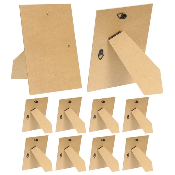 Uxcell 10Pcs Easel Back for Picture Frame, 5 x 7 Inch Replacement Picture Frame Easel Back with Hinged Hangers DIY Photo Backing Board for Photo Frames, Tabletop Wall Display, Wooden