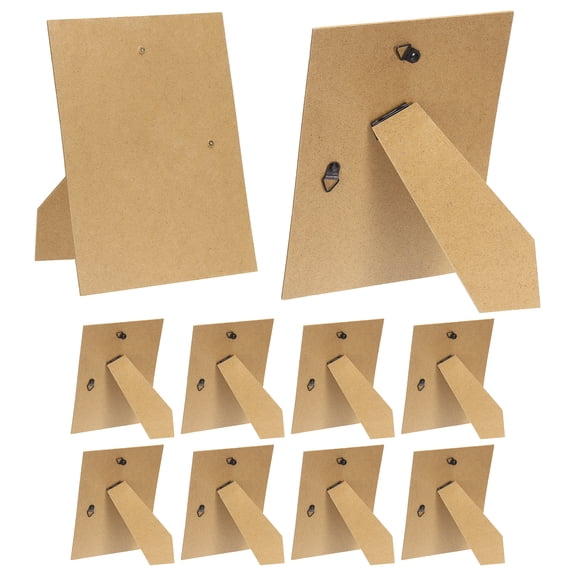 Uxcell 10Pcs Easel Back for Picture Frame, 6 x 8 Inch Replacement Picture Frame Easel Back with Hinged Hangers DIY Photo Backing Board for Photo Frames, Tabletop Wall Display, Wooden