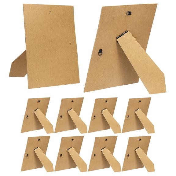 Uxcell 10Pcs Easel Back for Picture Frame, 8 x 10 Inch Replacement Picture Frame Easel Back with Hinged Hangers DIY Photo Backing Board for Photo Frames, Tabletop Wall Display, Wooden