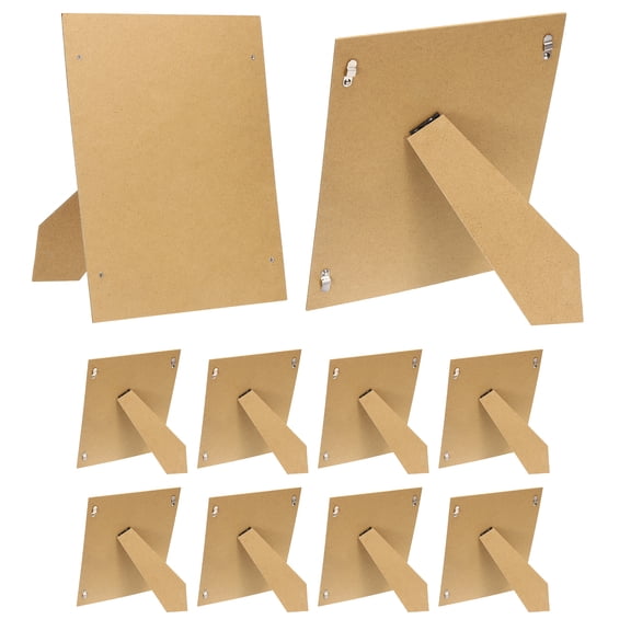 Uxcell 10Pcs Easel Back for Picture Frame, 8" x 10" Replacement Picture Frame Easel Back with Hinged Hangers DIY Photo Backing Board for Photo Frames Tiles, Tabletop Wall Display, Wooden