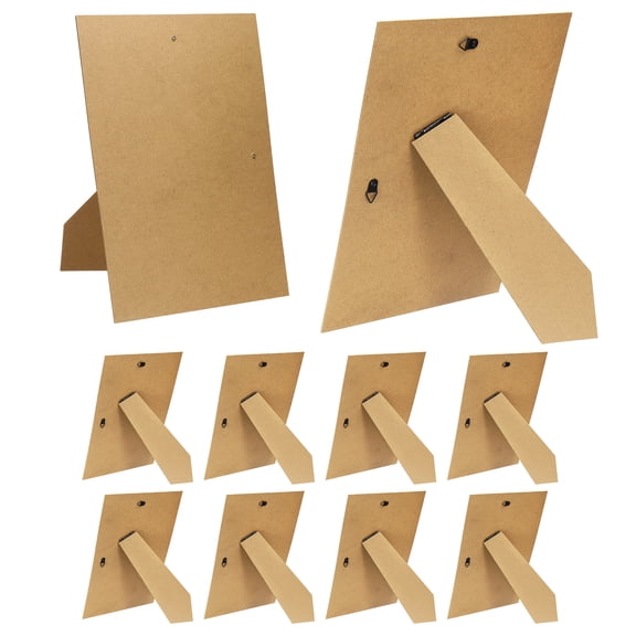 Uxcell 10Pcs Easel Back for Picture Frame, 8 x 12 Inch Replacement Picture Frame Easel Back with Hinged Hangers DIY Photo Backing Board for Photo Frames, Tabletop Wall Display, Wooden